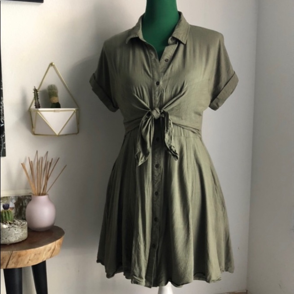 Olive Green vintage style dress
